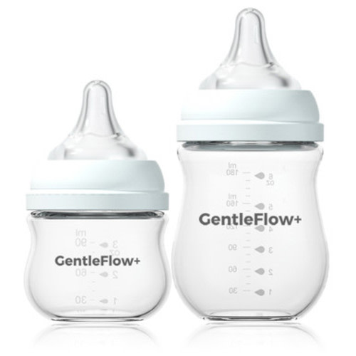 GentleFlow+ GLASS Baby Bottle with Gradual Slope Nipple SS (Super Slow) Flow
