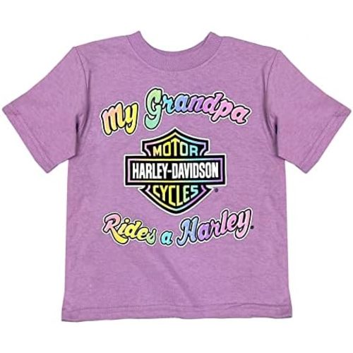 Harley-Davidson Little Girls' My Grandpa Rides a Harley Short Sleeve T-Shirt