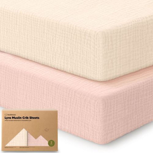 KeaBabies Lyra Muslin Crib Sheets for Boys, Girls, 2pk 52x28 Cotton Baby Crib Mattress Sheets Fitted, Soft, Breathable (Cameo)