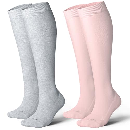 LEVSOX Cotton Compression Socks for Women&Men 20-30mmHg Knee High Cute Support Sock for Nurses Pregnancy Travel