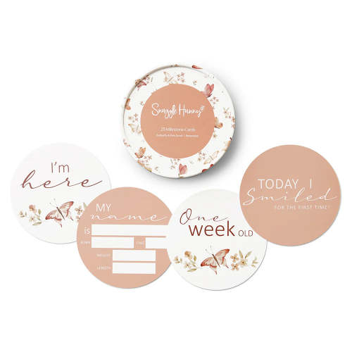 Butterfly & Pink | Reversible Milestone Cards | Snuggle Hunny