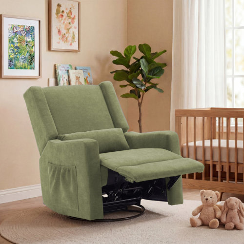 Latitude Run® Tucker Upholstered Glider Recliner Rocking Chair Swivel for Nursery & Living Room & Reviews | Wayfair