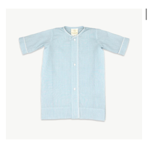 Welcome Little One Daygown - Baker Blue Minigingham