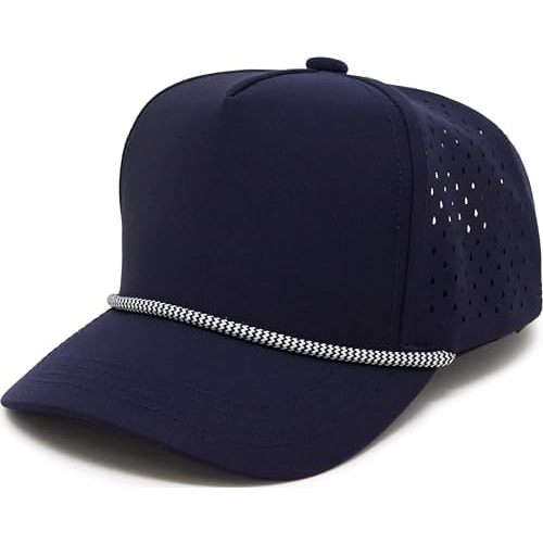 Funky Junque Kids Rope Hat Waterproof Performance 5 Panel Snapback Baseball Cap for Golf, Boys & Girls, 4 Sizes Baby to Youth