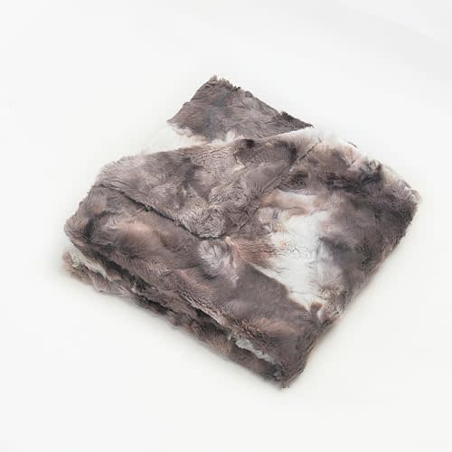 Cuddle Cookie Baby Tie-Dye Faux Fur Blanket, 27 x 33 inches, in Gift Box (Grey)
