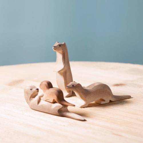 Wooden Otter Family Wooden Figure Animal otter - Etsy