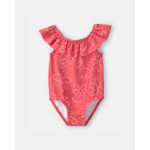 Baby Girl Floral 1-Piece Swimsuit - Red | Carter's