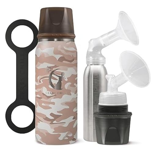 CERES CHILL OG Breastmilk Chiller & Warmer – 12–34oz Portable Breast Milk Cooler, Storage & Baby Bottle for Travel, Work or On-The-Go – Pump Compatible Container – in Plain Sight Camo