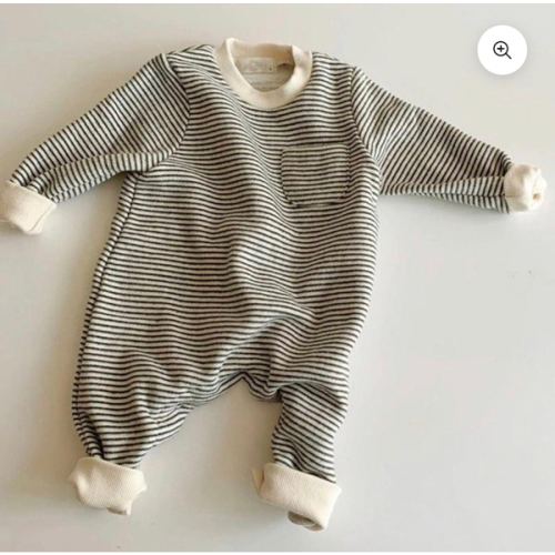 Striped Round Neck Onesie