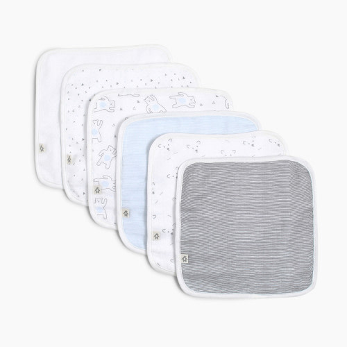 Snugabye Washcloth Towel (6 Pack) - Blue