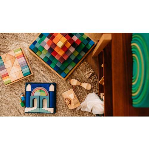 Grimm’s Large Stepped Pyramid Wooden Math Blocks