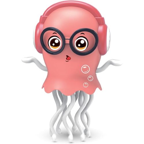 Dancing Octopus Toy,Smart Tentacle Explorer,Crawling Dancing Automatic Obstacle Sensor Toys,Electric Crawling Octopus with LED Lights & Music (Pink Jellyfish)