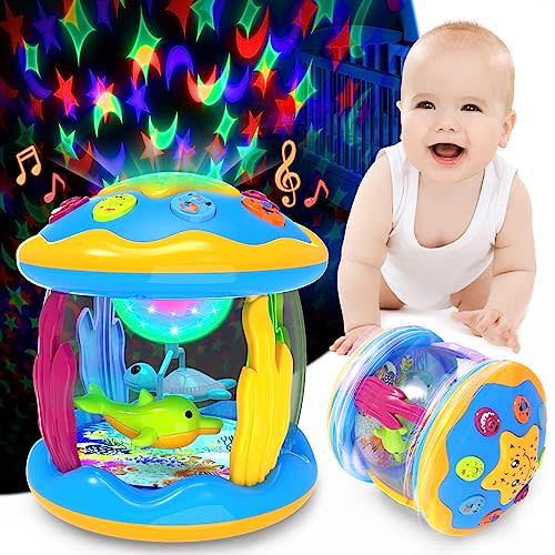 Baby Toys 6 to 12 Months - Musical Projector Rotating Light Up Toys, Tummy Time for Infant 12-18 Months, Learning Toy for Toddler 1 2 3 Years Old, Birthday Gifts for Boys Girls 0-3-6-9-12-18 Month