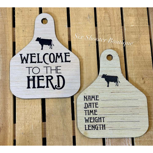 Welcome to the herd baby announcement tag