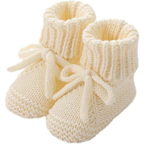 DSORVICD Newborn Baby Boys Girls Knitted Booties Soft Sole Shoes Socks | First Walking Socks for 0-12 Months Infant and Toddler Baby, Warm, Cozy, Lightweight Shoes