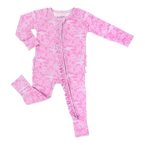 LollyBanks Baby Pajamas, Long Sleeve Baby Romper with 2-Way Zipper, 95% Viscose from Bamboo and 5% Spandex, Infant Sleepers