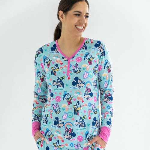 Pink Disney Mickey's Clubhouse Women's Long Sleeve Pajama Top – Little Sleepies