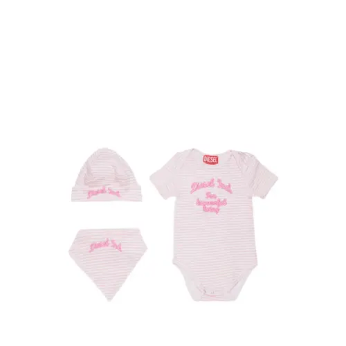 Diesel Kids Striped Newborn Set | White | FARFETCH