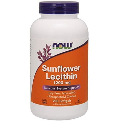 NOW Foods Supplements, Sunflower Lecithin 1200 mg with Phosphatidyl Choline, 200 Softgels