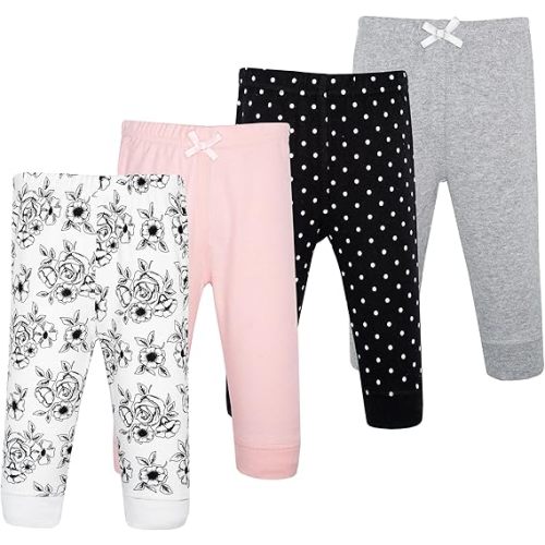 Hudson Baby Basics Unisex Baby Comfy Cotton Pants 4-Pack