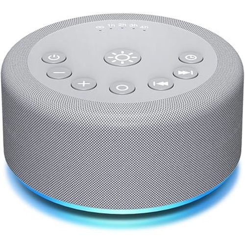 Sound Machine Night Light White Noise Brown Noise Machine 30 Non Looping Sounds 12 Lights 5 Timers 36 Adjustable Volume Memory Function Sleep Sounds Machine for Baby Kids Adult & Home Office Travel
