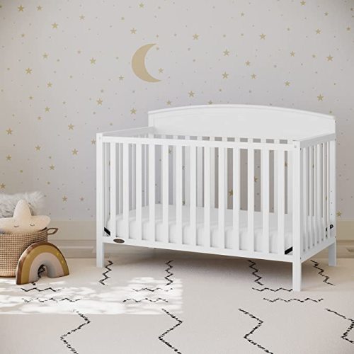 Graco Benton 5-in-1 Convertible Crib – GREENGUARD Gold Certified, Converts from Baby Crib to Toddler Bed, Daybed and Full-Size Bed, Fits Standard Full-Size Crib Mattress (White)