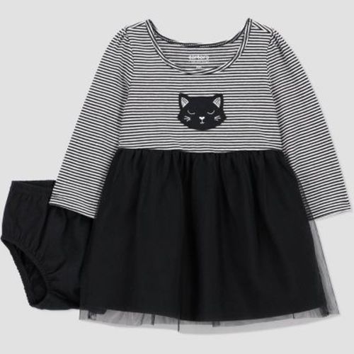 Carter's Just One You® Baby Girls' Halloween Striped Cat Dress - Black