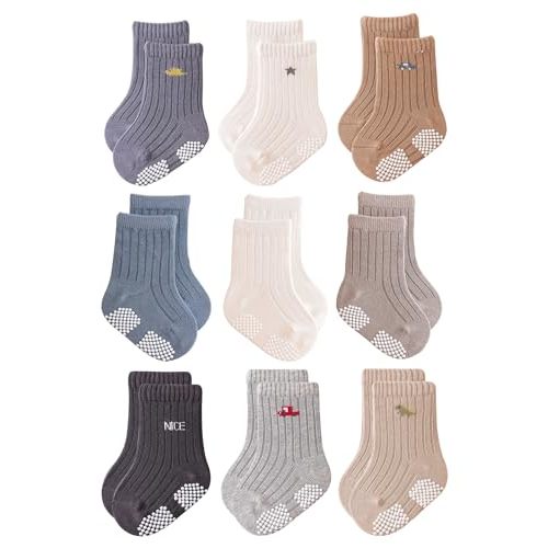 Baby Grip Socks Non Slip Grips Girls Boys Ankle Crew Newborn Infant Toddler Kids Casual Anti Skid Socks