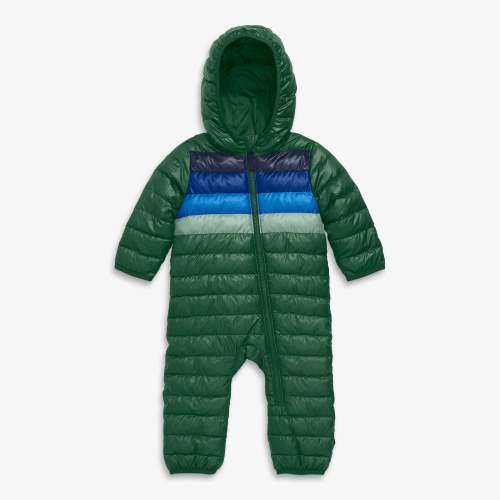 Baby lightweight puffer suit in stripe | Primary.com