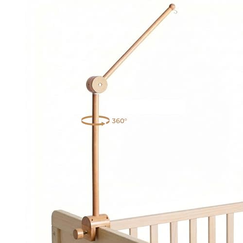 let's make Baby Crib Mobile Arm - Wooden Baby Mobile Crib Holder Height Adjustable for Hanging Baby Crib Attachment for Nursery Decor