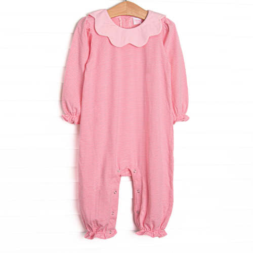 Petra Pink Scalloped Bib Romper, Pink – Stitchy Fish