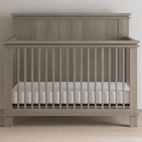 Child Craft Denman 4-in-1 Convertible Crib, Converts to Day Bed, Toddler Bed and Full Size Bed, 3 Mattress Positions, Baby Safe Finish (Crescent Gray)