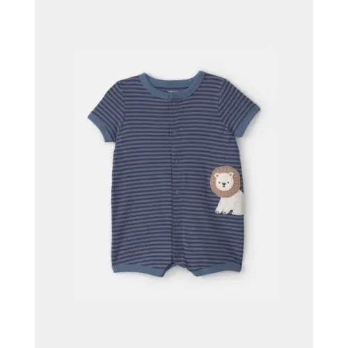 Baby Boy Lion Snap-Up Romper - Navy Blue | Carter's