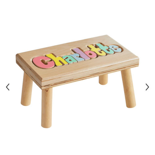 Hollow Woodworks Personalized Puzzle Step Stools