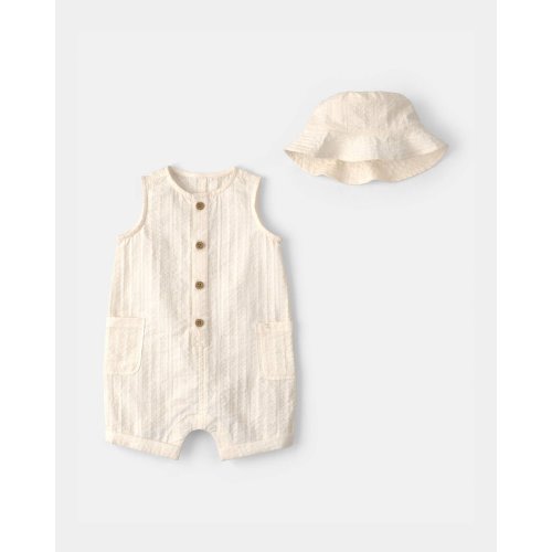 Baby Seersucker Romper - Cream | Carter's