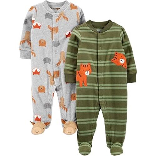Simple Joys by Carter's Unisex Baby 2-pack Neutral Fleece Footed Sleep and Play