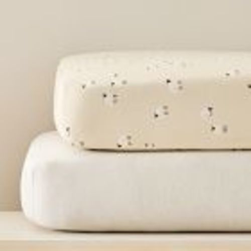 Sheep Crib Sheet & Oatmeal Tencel Crib Sheet Bundle | West Elm