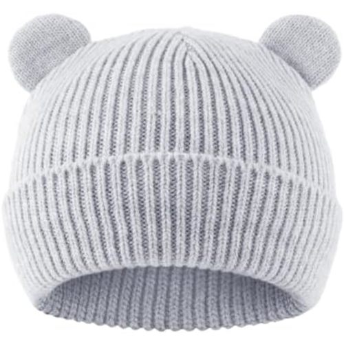 Bear Baby Beanie Knitted Baby Winter Hat Infant Toddler Boys Girls Beanie with Cotton Lining