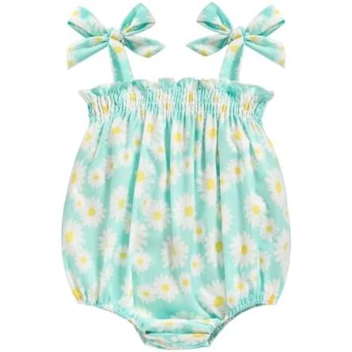 Baby Girl Summer Clothes Newborn Girl Outfits Cute Strap Baby Girl Romper Jumpsuit Infant Floral One Piece Bodysuit