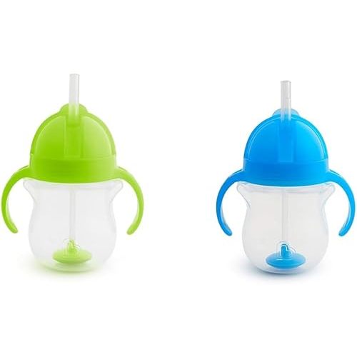 Munchkin® Any AngleTM 7 Ounce Weighted Straw Trainer Cup Bundle with Click LockTM Lid, Green and Blue