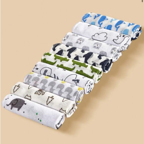 8pcs/12pcs/24pcs Baby Face Towels, Soft & Skin-Friendly Thin Handkerchiefs, Baby Care Handkerchiefs, Nursing Towels, Cute Design Baby Towels, Burp Cloths, Soft Baby Bath Towels, Infant Face Towels, Handkerchiefs, Newborn Bathing Gift, Random Color/Pattern
