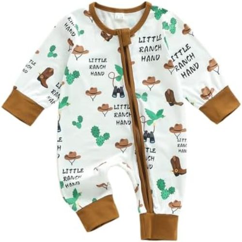 Western Baby Boy Clothes Cowboy Baby Outfit Infant Knight One-piece Jumpsuit Zipper Fall Winter Romper