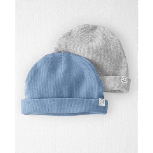 Baby 2-Pack Organic Cotton Rib Caps - Little Planet | Carter's