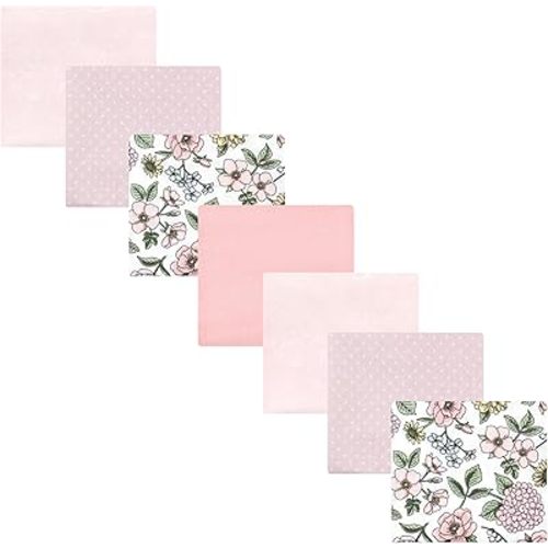 Hudson Baby Unisex Baby Cotton Flannel Receiving Blankets Bundle, Vintage Blossom, One Size