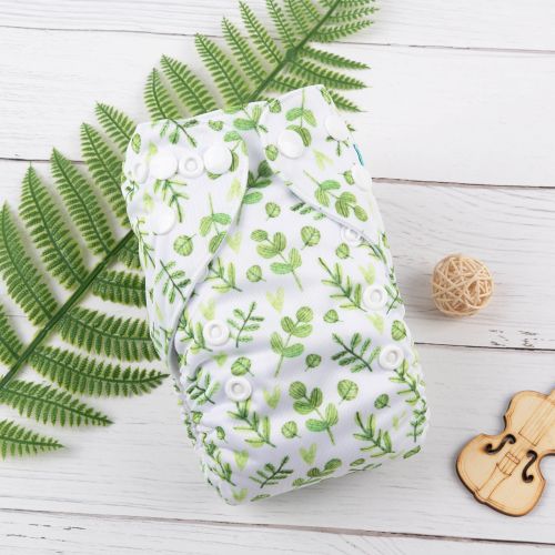 ALVABABY Newborn Cloth Diaper - Adjustable,Washable,Reusable Cloth Diaper with Pocket for Baby under 12lbs (SH187A Leaves)