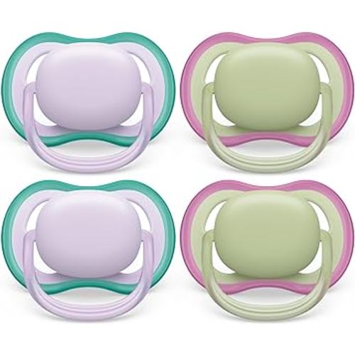 Philips Avent Ultra Air Pacifier 0-6m, Fresh Lilac/Pastel Green, 4 pack SCF085/50