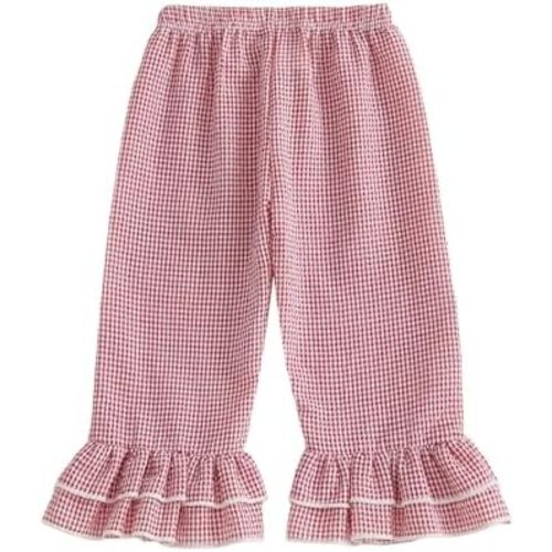 Toddler Baby Girl Seersucker Plaid Pants Casual Joggers Trousers Spring Summer Fall Winter Gingham Long Pants