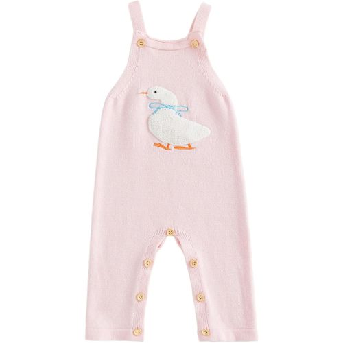 Knit Romper Baby Girl Sweater Jumpsuit Strawberry Sleeveless Button Overalls Infant Duck Outfit Newborn Fall Clothes