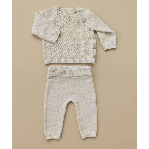 Sasha Knitted 2pc Set – Olive and Cradle