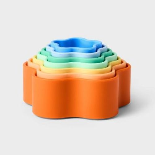 Silicone Cup Stacker - 7pc - Gigglescape™: Baby Stacking Toys, Creativity & Fine Motor Skills, 6 Months+